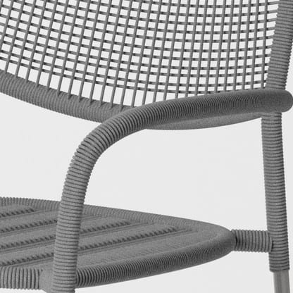 Woven rope: close-up of Smile 404 armchair